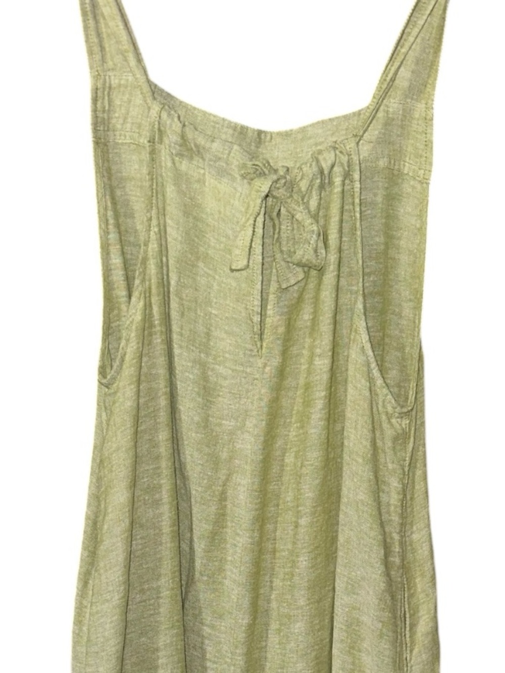Haute Hippie Linen-Blend Wide-Leg Apron Style Jumpsuit Romper Light Green Sz M - Picture 7 of 11